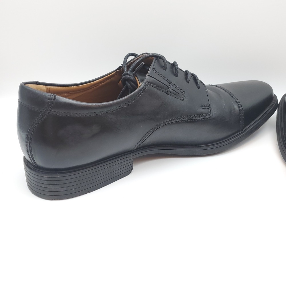 Clarks Tilden Cap Black Leather Oxford Dress Shoes Men's Size 8.5 - Picture 9 of 11